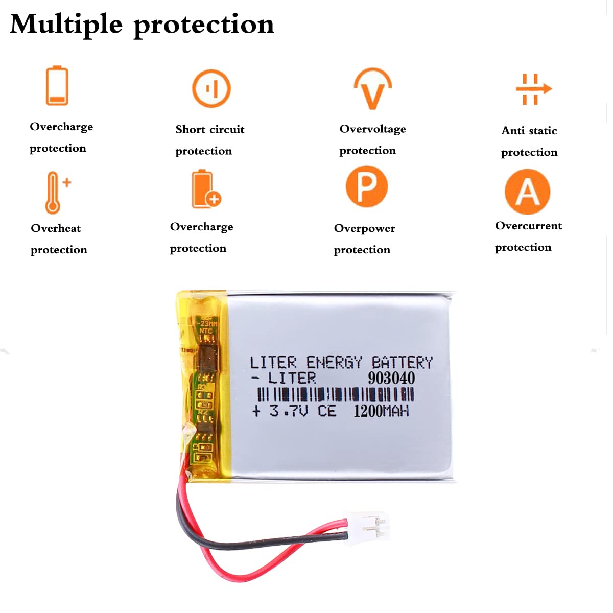 Amazon.com: 3.7V 903040 1200mAh Lithium Polymer ion Battery